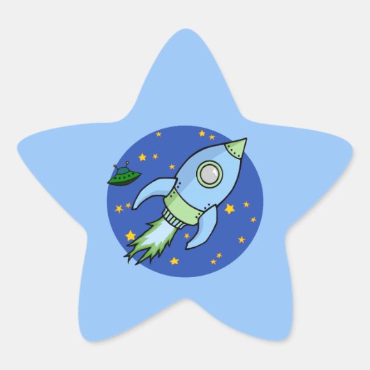 Rocket Blue Star Sticker (Vorderseite)