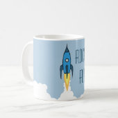 Rocket-Brennstoff-lustiger motivierend Kaffeetasse (Vorderseite Links)