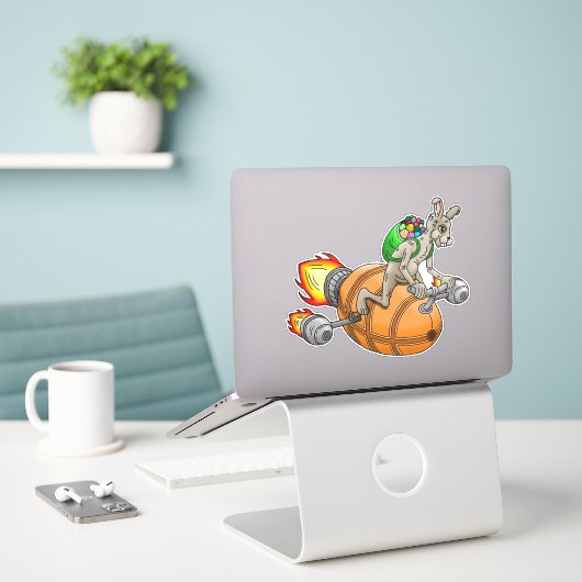 Rocket Bunny Aufkleber (Laptop auf Schreibtisch)