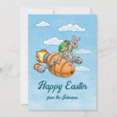 Rocket Bunny Feiertagskarte (Vorderseite)