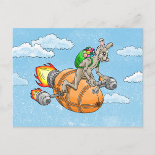 Rocket Bunny's Egg Hunt Feiertagspostkarte