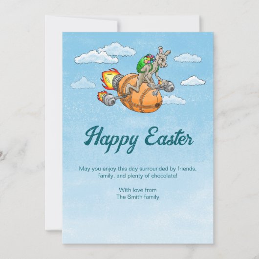 Rocket Bunny's Oster Feiertagskarte (Vorderseite)