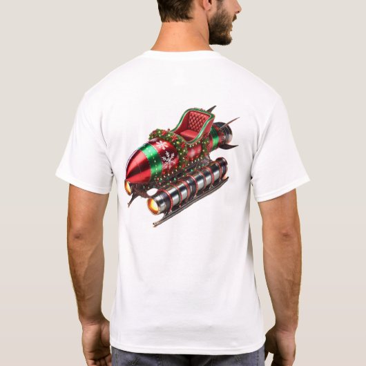 Rocket Christmas Elf T-Shirt (Rückseite)