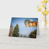 Rocket Corgi Birthday Card Karte (Gelbe Blume)