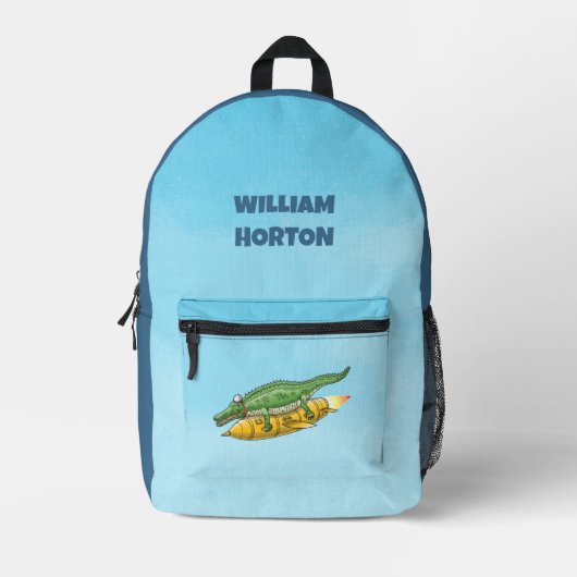 Rocket Crocodile Bedruckter Rucksack (Vorderseite)