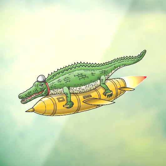 Rocket Crocodile Fensteraufkleber (Blatt 3)