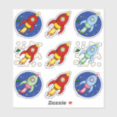Rocket Custom Cut Stickers Aufkleber (Blatt)