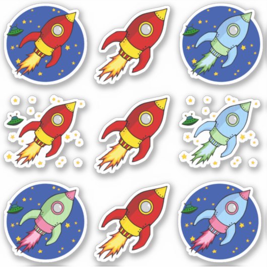 Rocket Custom Cut Stickers Aufkleber (Vorderseite)