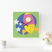 Rocket-Cut Quadratische Wanduhr (Zuhause)