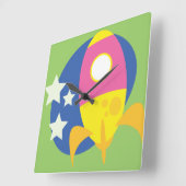 Rocket-Cut Quadratische Wanduhr (Winkel)