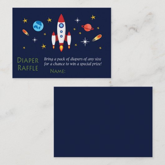 Rocket Diaper Raffelkarten Platzkarte (Vorne/Hinten)