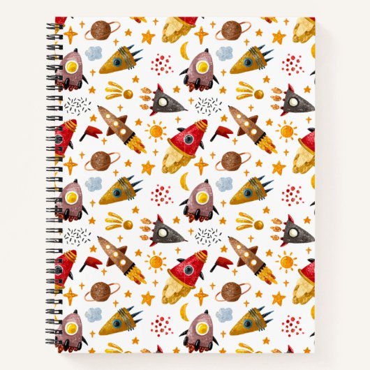 Rocket Dreams Rezeptnotizbuch – Whimsical Space E Notizblock (Vorderseite)