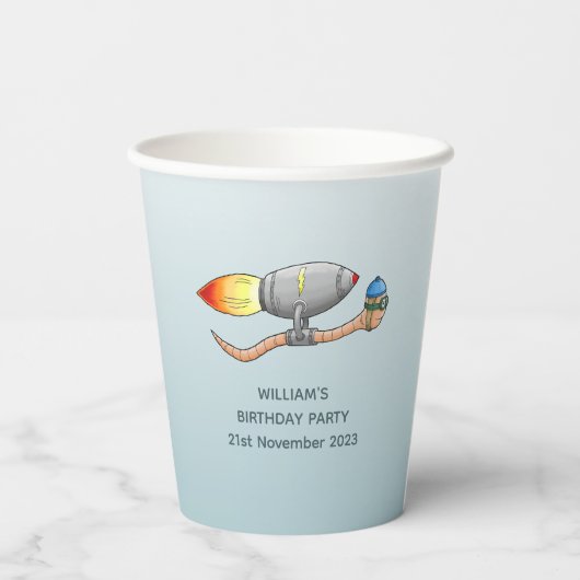 Rocket Earthworm Pappbecher (Rückseite)