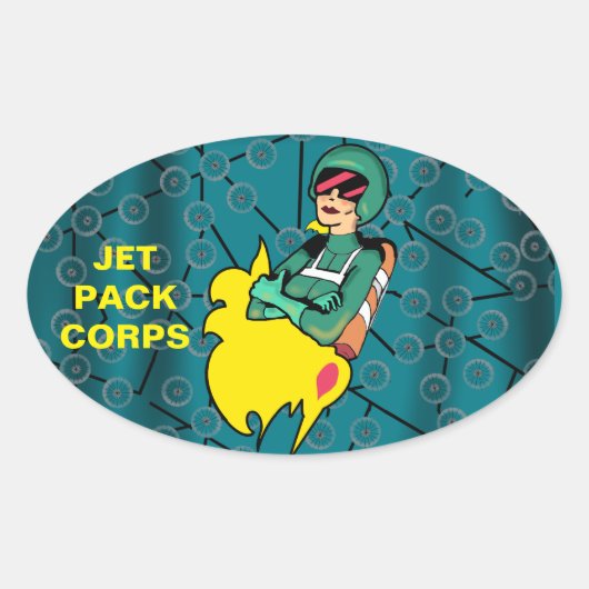 ROCKET FRAU OVALER AUFKLEBER (Vorderseite)