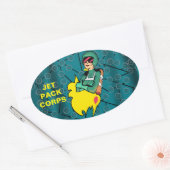 ROCKET FRAU OVALER AUFKLEBER (Umschlag)