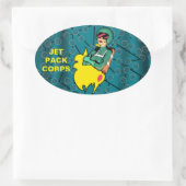 ROCKET FRAU OVALER AUFKLEBER (Tasche)