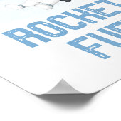 Rocket Fuel Astronaut Blue Gold Space Geburtstag Poster (Ecke)