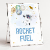 Rocket Fuel Astronaut Blue Gold Space Geburtstag Poster