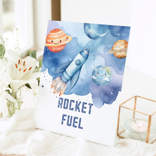 Rocket Fuel Outer Space Planets Geburtstag Sockelschild