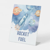 Rocket Fuel Outer Space Planets Geburtstag Sockelschild (Vorderseite)