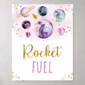 Rocket Fuel Pink Gold Space Geburtstag Poster (Vorne)