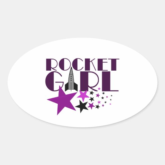 Rocket Girl Ovaler Aufkleber (Vorderseite)