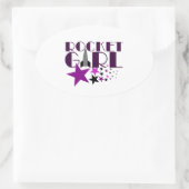 Rocket Girl Ovaler Aufkleber (Tasche)