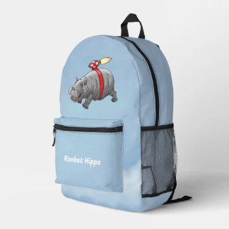Rocket Hippo Bedruckter Rucksack