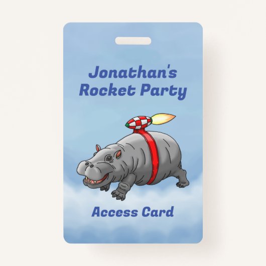 Rocket Hippo Birthday Ausweis (Vorderseite)