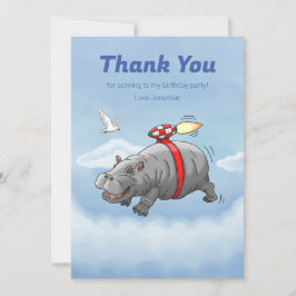 Rocket Hippo Birthday Dankeskarte