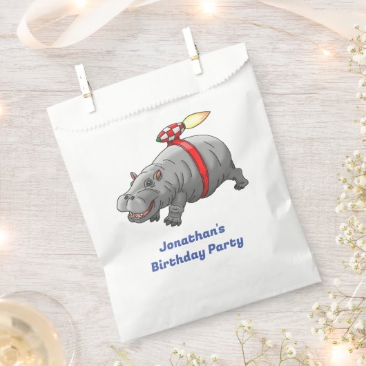 Rocket Hippo Birthday Geschenktütchen (Ausgeschnitten)