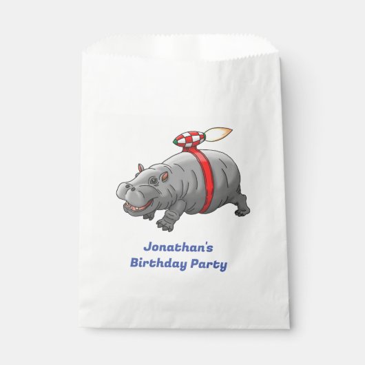 Rocket Hippo Birthday Geschenktütchen (Vorderseite)
