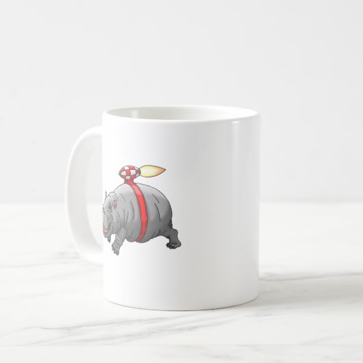 Rocket Hippo Birthday Kaffeetasse (Vorderseite Links)