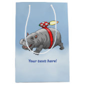 Rocket Hippo Birthday Mittlere Geschenktüte (Vorderseite)