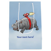 Rocket Hippo Birthday Mittlere Geschenktüte (Rückseite)
