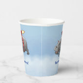 Rocket Hippo Birthday Pappbecher (Rechts)