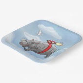 Rocket Hippo Birthday Pappteller (Gewinkelt)