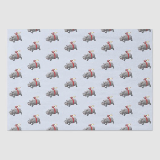 Rocket Hippo Birthday Seidenpapier (Vorderseite)