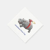 Rocket Hippo Birthday Serviette (Ecke)