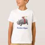 Rocket Hippo Birthday T-Shirt<br><div class="desc">Der Hippo hat seine eigene Rakete got und ist auf seiner ersten Reise mit der Rakete.</div>