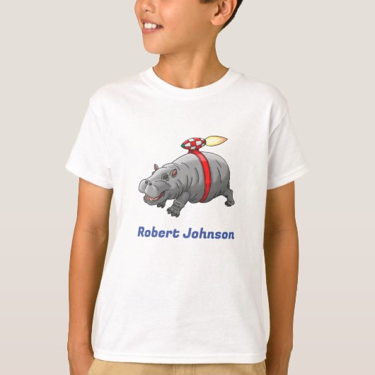 Rocket Hippo Birthday T-Shirt (Vorderseite)