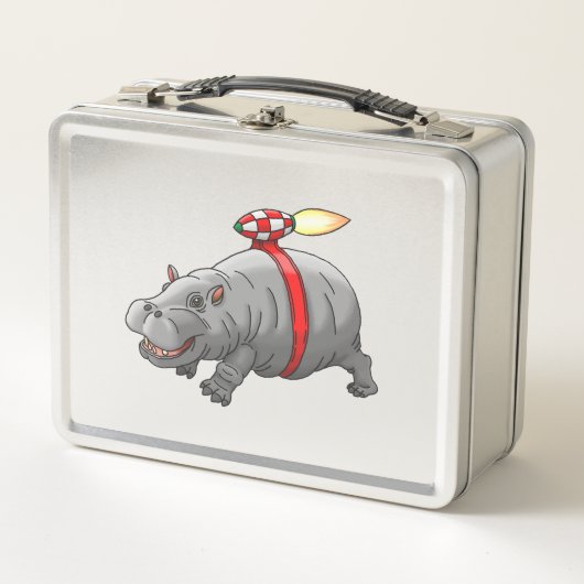 Rocket Hippo Metall Brotdose (Vorderseite)