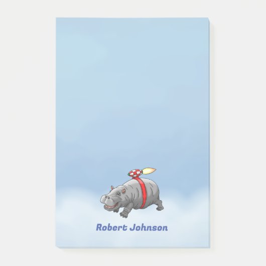 Rocket Hippo Post-it Klebezettel (Vorderseite)