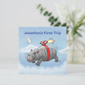 Rocket Hippo's Jetpack Einladung (Stehend Vorderseite)