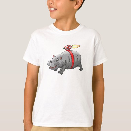 Rocket Hippos Jetpack-Fahrt T-Shirt (Vorderseite)