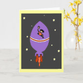 Rocket-Jungen-Geburtstags-Karte Karte (Gelbe Blume)