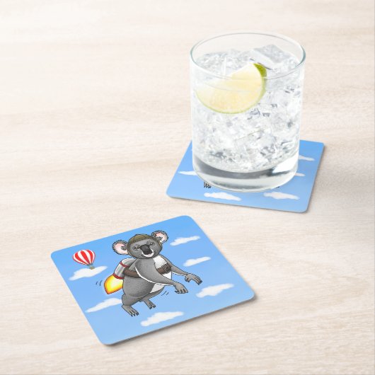 Rocket Koala Bear Rechteckiger Pappuntersetzer (Vor Ort)