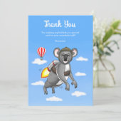 Rocket Koala Birthday Dankeskarte (Stehend Vorderseite)