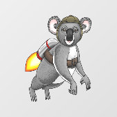 Rocket Koala Fensteraufkleber (Blatt)