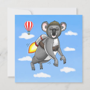 Rocket Koala Geburtstag Dankeskarte